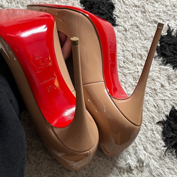 Christian Louboutin size 37.5 so Kate 120 patent nude stilettos new - Picture 12 of 15